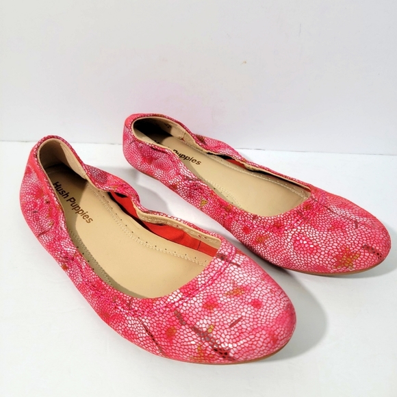 Hush Puppies WIDE Red/White Ballet Flat Women Sz 9 Leather Barbiecore EUC - Picture 9 of 9